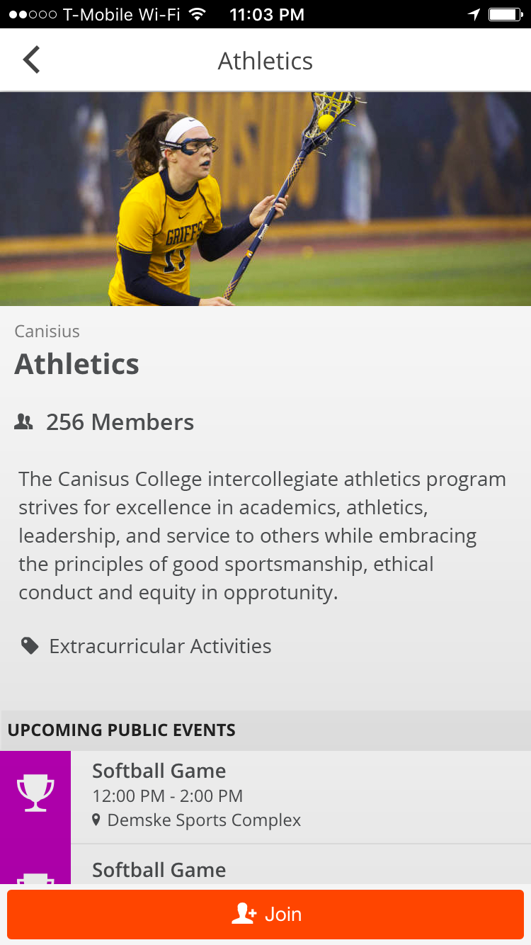 Athletics Organizaiton Page